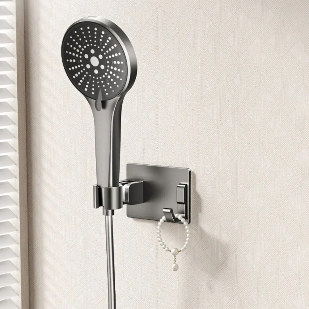 

Настенный держатель насадки для душа, регулируемый с крючком, кронштейн для насадки для душа, водонепроницаемый алюминиевый кронштейн для душа в ванной комнате