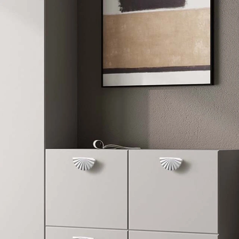 

French luxury brass handle, semi-circular fan-shaped cabinet door handle, shiny gold and chrome wardrobe handle, drawer cabinet