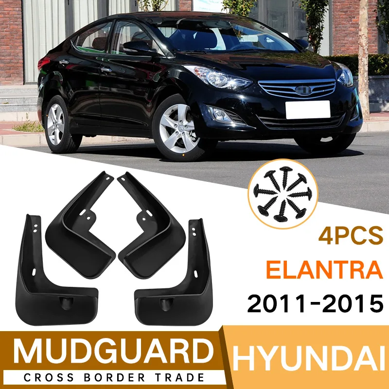 

For Hyundai Elantra 2011-2015 black car mudguard Reduce dust Resist tire dirt car accessories tools