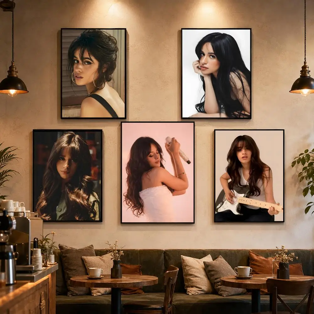 Pop Singer C-Camila Cabello Poster Self-adhesive Art Waterproof Paper Sticker Coffee House Bar Dorm Room Wall Decor