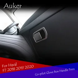 Car co-pilot Storage Glove Box Handle Frame Stickers  Cover Styling 2Pcs/Set For Haval F7/F7X 2019 2020 2021 Accessories