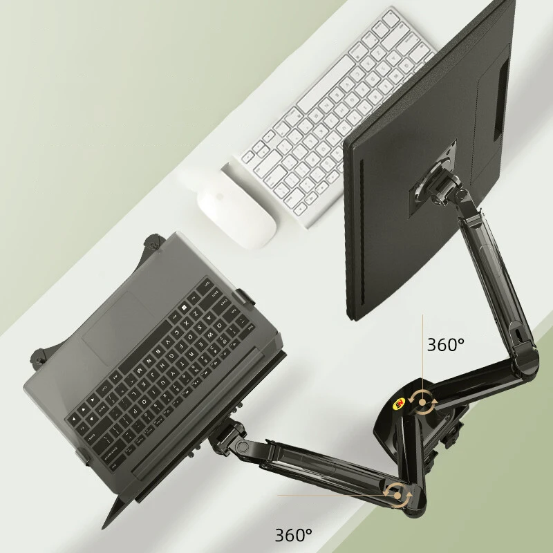 Imagem -03 - Desktop Gás Spring Suporte de Braço Duplo nb F160 Fp2 17 -27 Suporte do Monitor 10 17 Suporte Laptop Air Press Mount Stand 2-9kg de Carga