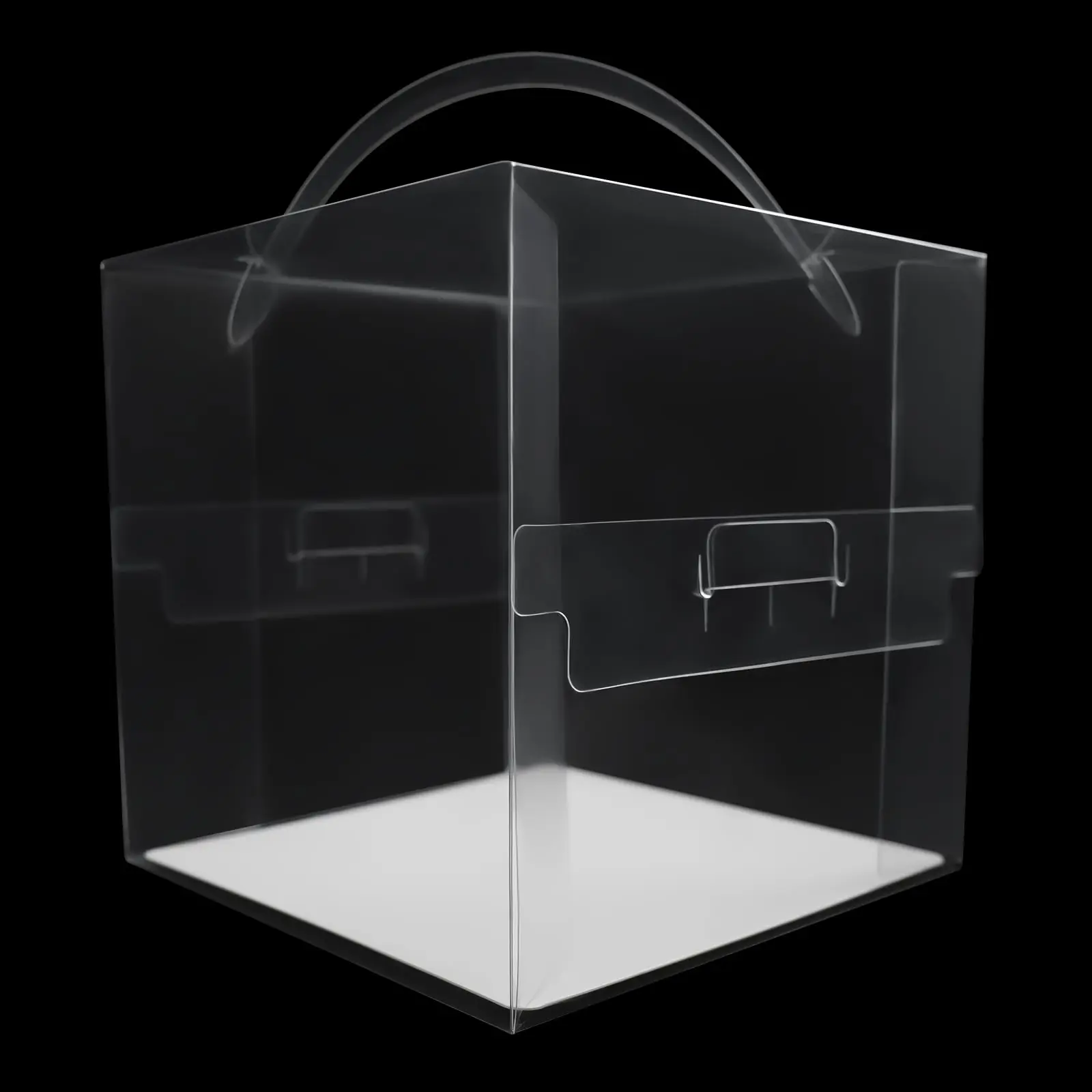 

50 Pcs Clear Cake Box Set, Plastic Cake Carrier with Lid and Handle, Stackable Cupcakes Cookies Chocolates Display Containers fo