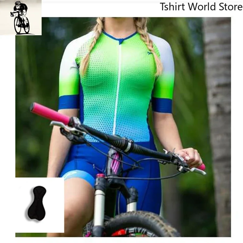 team triathlon women's short-sleeved sports suit mountain bik Cycling Suit Cycling Suit Jumpsuit Sportswear Professional Outdoor