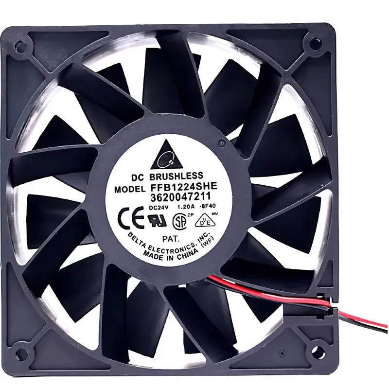 for Delta 12038 FFB1224EHE 1.5A FFB1224SHE 1.2A 12CM 24V Inverter Cooling Fan High Speed Violent Airflow