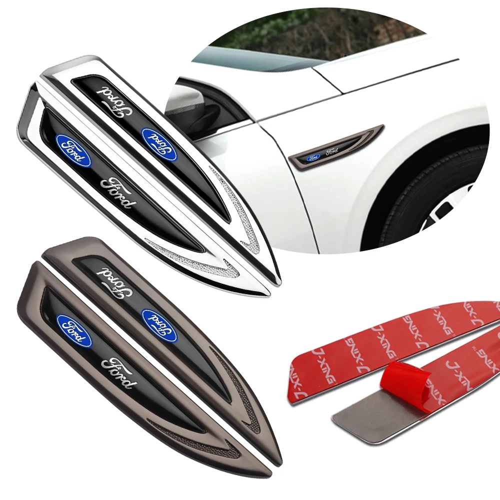 

3D Metal Car Body Door Side Fender Badge Sticker Accessories For Ford Mustang Taurus Escape Kuga Explorer STRACING Shelby MK4 7