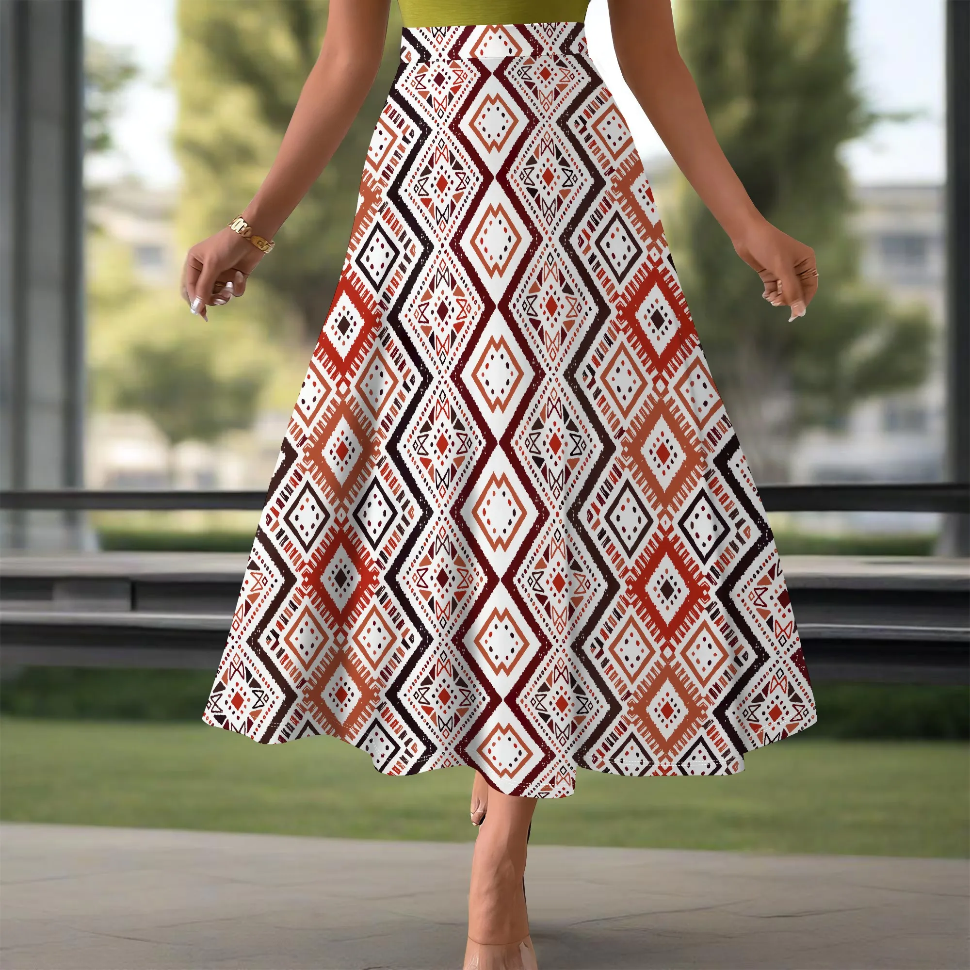 Women's  Sexy Loose Fashion Printed Hem Club Party Casual Vacation Long Skirt