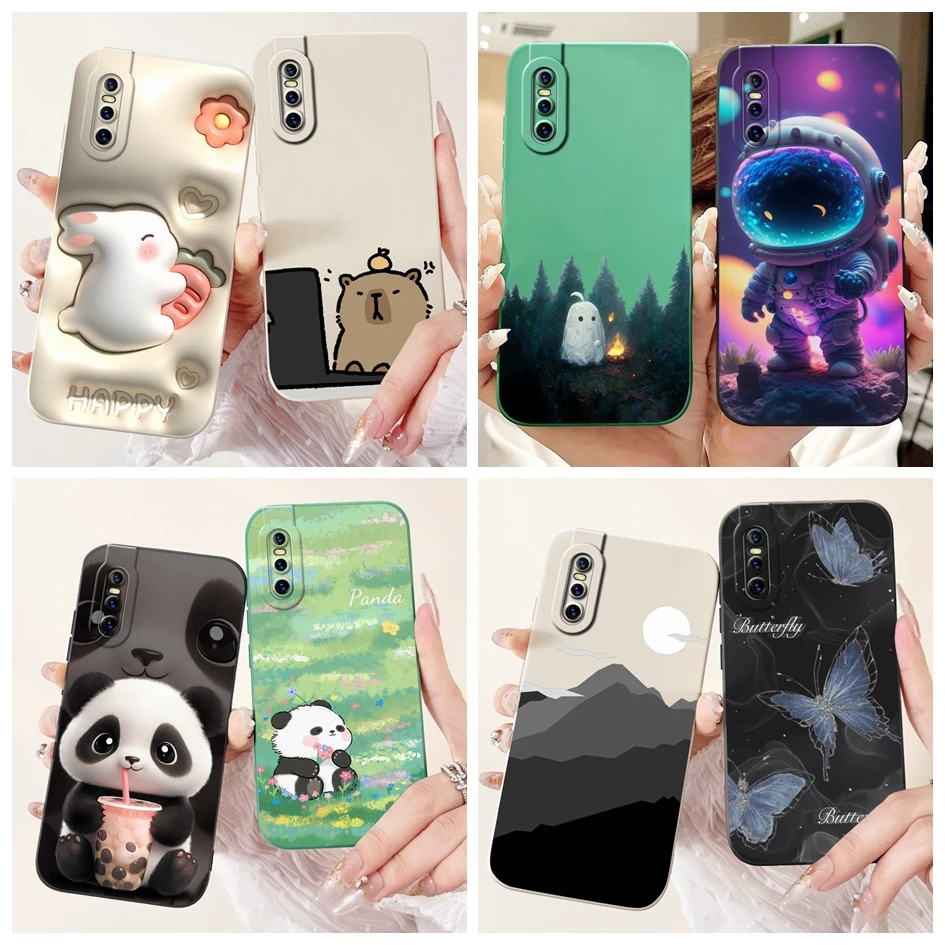 For Vivo V15 V 15 Pro Case Lovely Panda Rabbit Soft Liquid Silicone Phone Back Cover For Vivo 1818 1819 V 15 V15Pro Matte Bumper