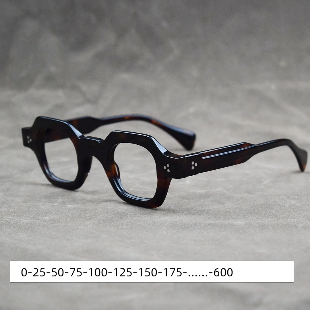 

Vintage Acetate Myopia Glasses Frame Men Prescription Eyeglasses Women Custom Optics Retro Eyewear -0.25 to -6.0
