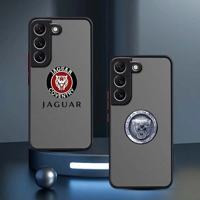 

J-Jaguar Car Popular Logo Cool For Samsung Galaxy S25 S24 S23 S22 S21 S20 S10 S9 Ultra Plus FE 5G Frosted Translucent Phone Case