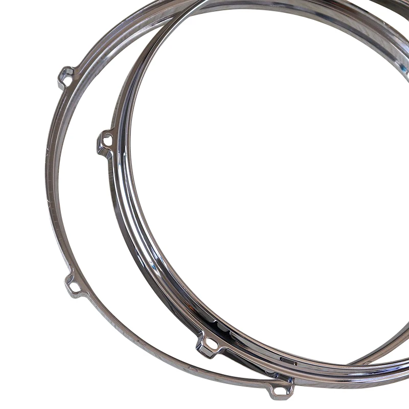 12 Inch 6 Hole Drum Rim aluminium Die-cast Snare Drum Hoop Silver Color 1 Pair