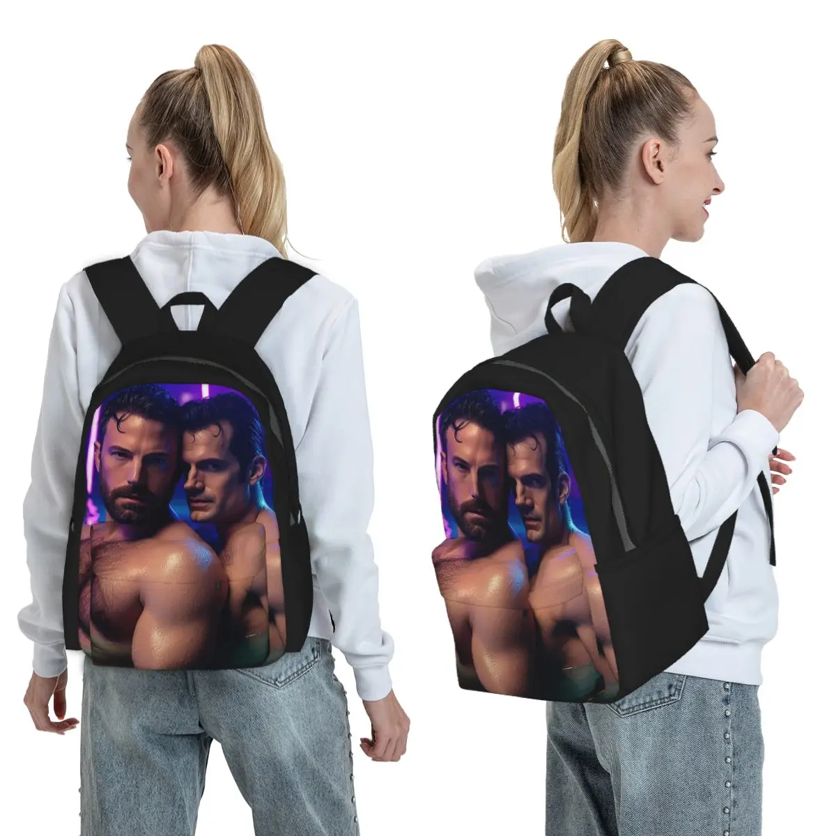 

Ben Affleck And Henry Cavill Backpack Student BookBag Children School Bag Laptop Shoulder Bags for Men Women