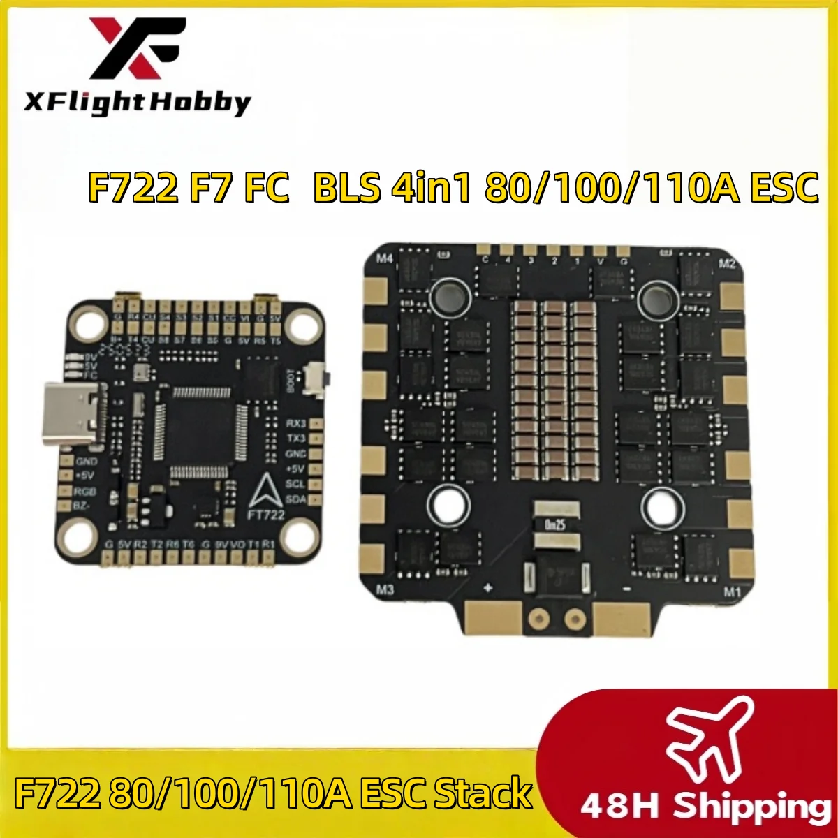 

XFlight Hobby F722 F7 Flight Controller 80/100/110A 4in1 BLheli_S 3-8S Brushless ESC Stacks for FPV Racing Drone Quadcopter