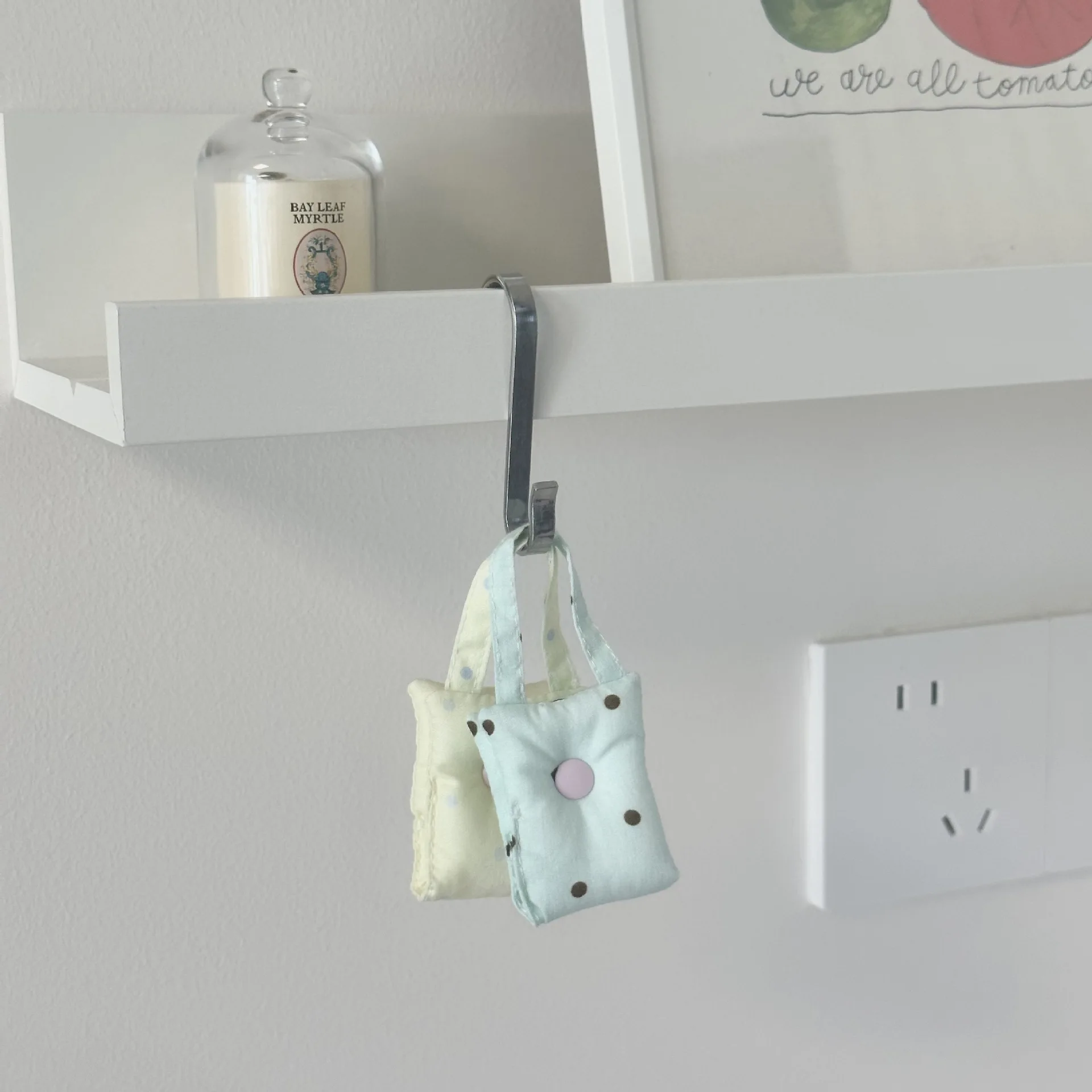 Creative Polka Dot Cable Organizer INS Style Pure Cotton Fabric Cable Winder Headphone Data Cable Storage and Organization