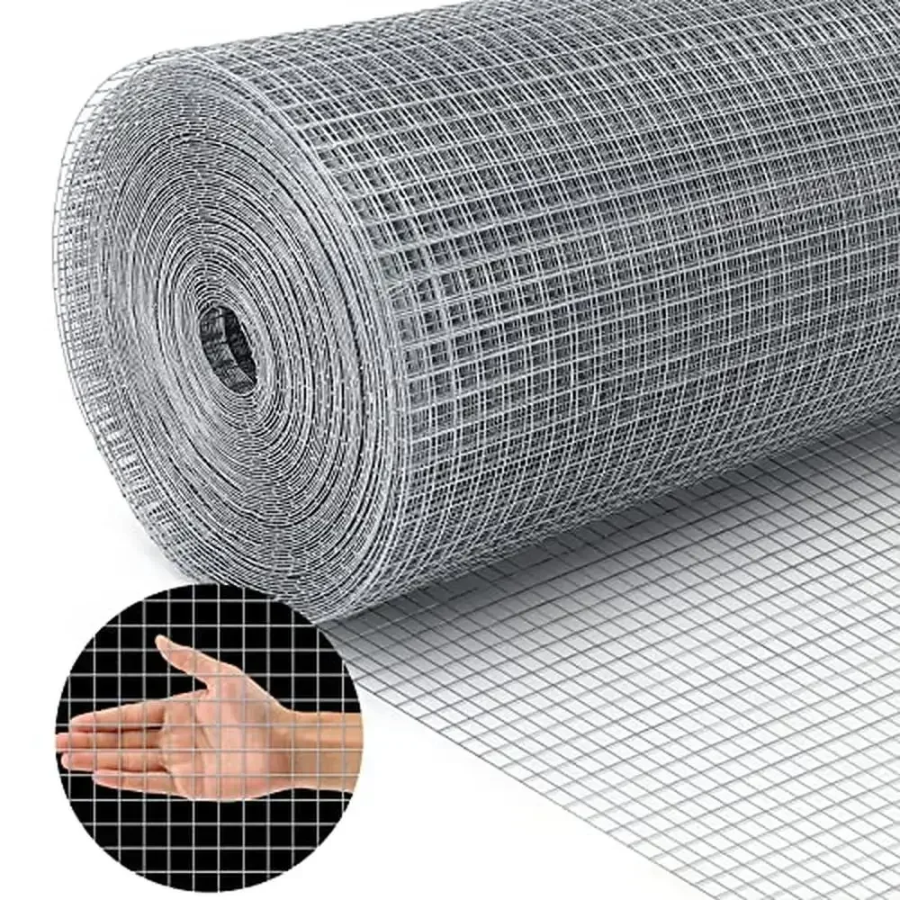 

48"x100ft Galvanized 19 Gauge Chicken Wire Fence Hardware Cloth Roll Poultry Protection and Garden Security Mesh Blocker