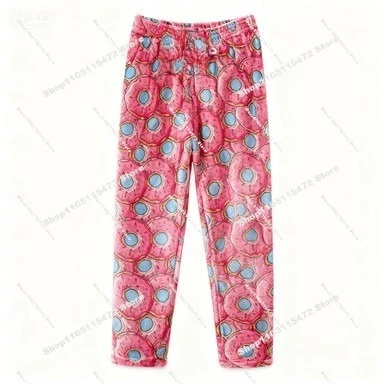 

2025 New Women men Fashion Casual daily 101 Banana print lady Flannel Pants Pajama Pants Lounge clothes autumn and winter styles