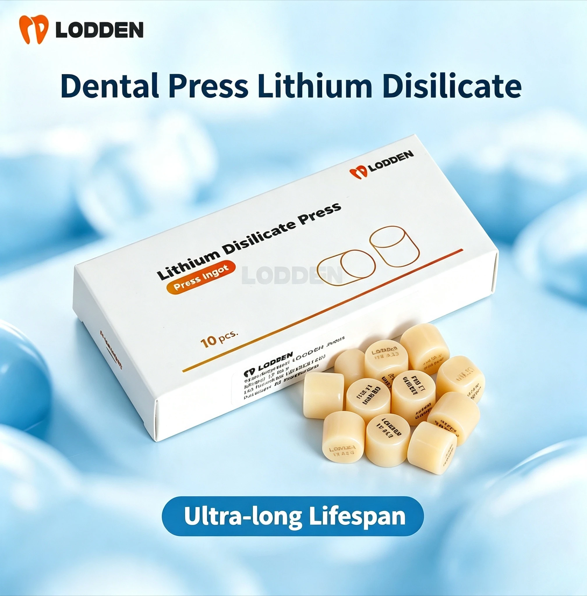 10pcs LODDEN Press Lithium Disilicate Ingots Glass Ceramic CAD CAM E MAX EMAX Sintering Dental Lab Dental Blocks