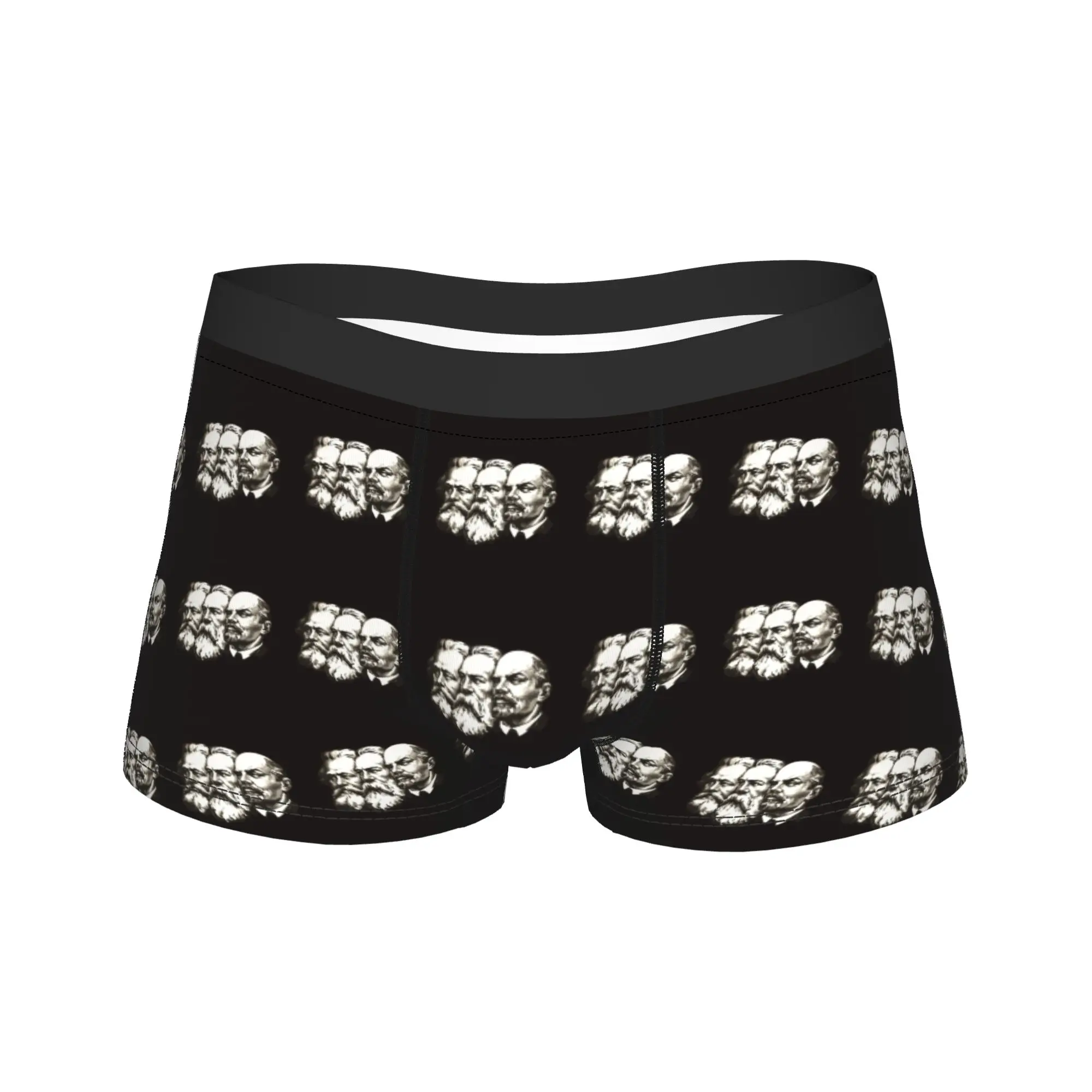 

Нижнее белье Karl Marx Engels And Lenin, классические трусы-боксеры с дизайном для мужчин, шорты-боксеры большого размера с чехлом
