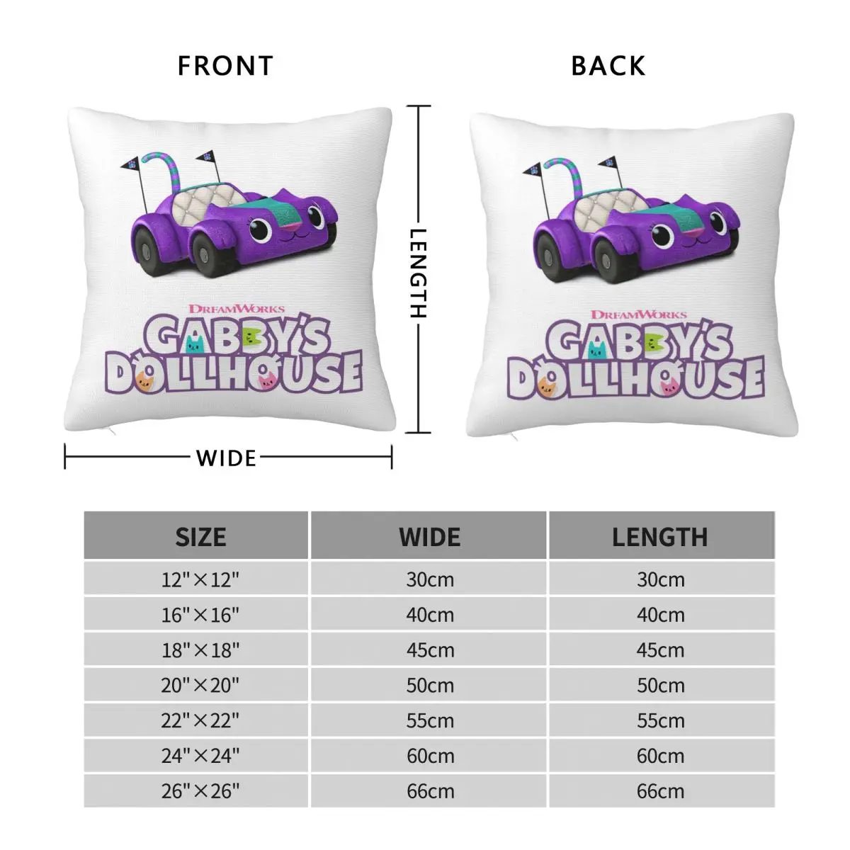 Carlita Gabbys Dollhouse Square Pillowcase Pillow Cover Cushion Decor Comfort Throw Pillow for Home Car