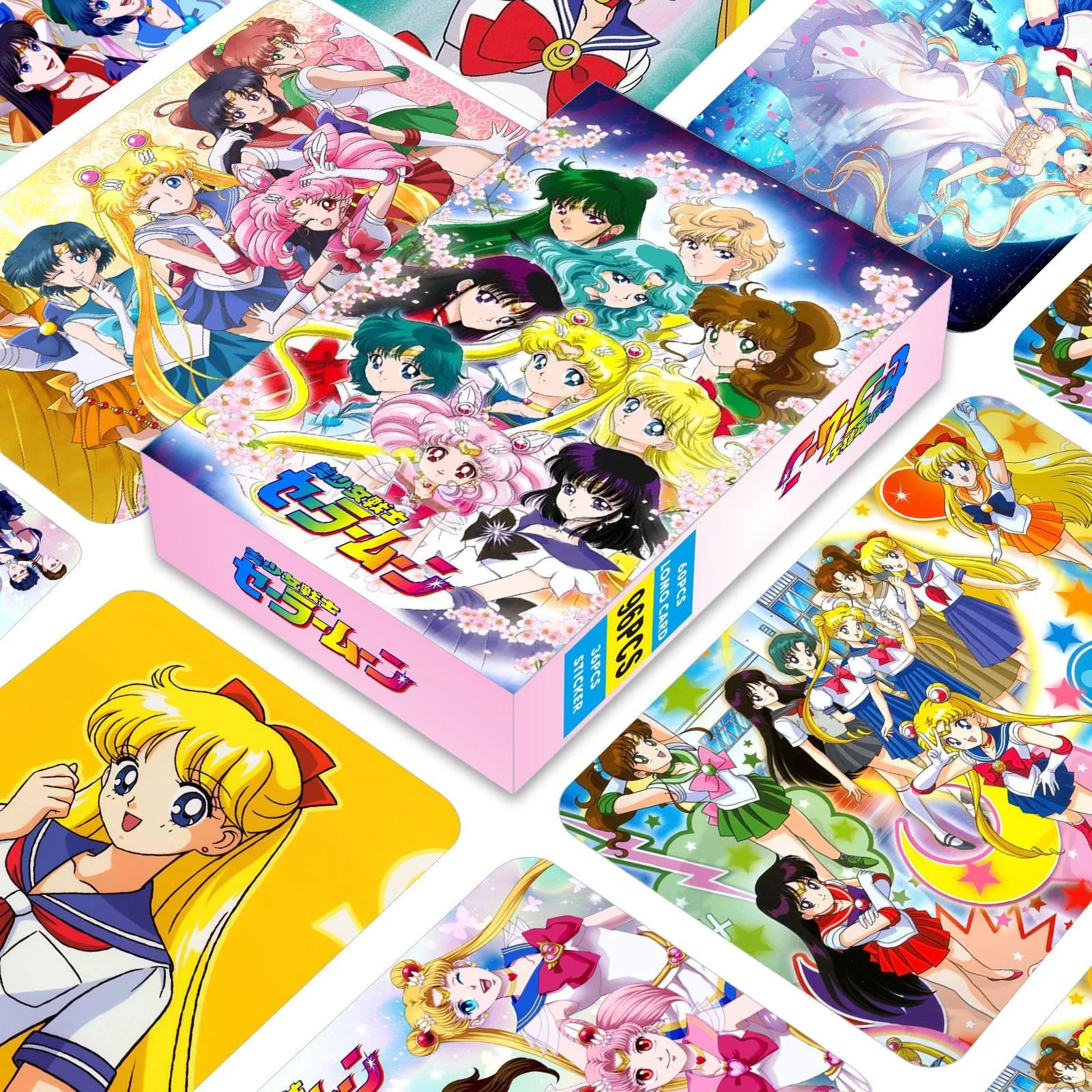 Sailor Moon Lomo Cards Japanese Anime 1pack/96pcs Card Games With Stickers Postcard Box Message Photo Gift Toy Fan Collection