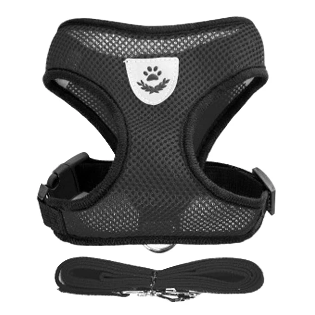 Adjustable Cat Harness And Leash Set Breathable Mesh Pet Vest_voghion.com