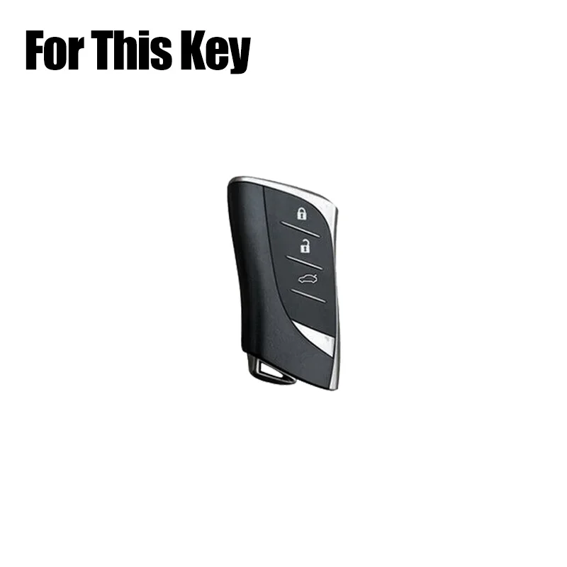 Zinc Alloy Leather Car Remote Smart Key Fob Case Cover Holder Bag With Keychain For Lexus LC500 LS500 UX250 UX200 ES300h ES350