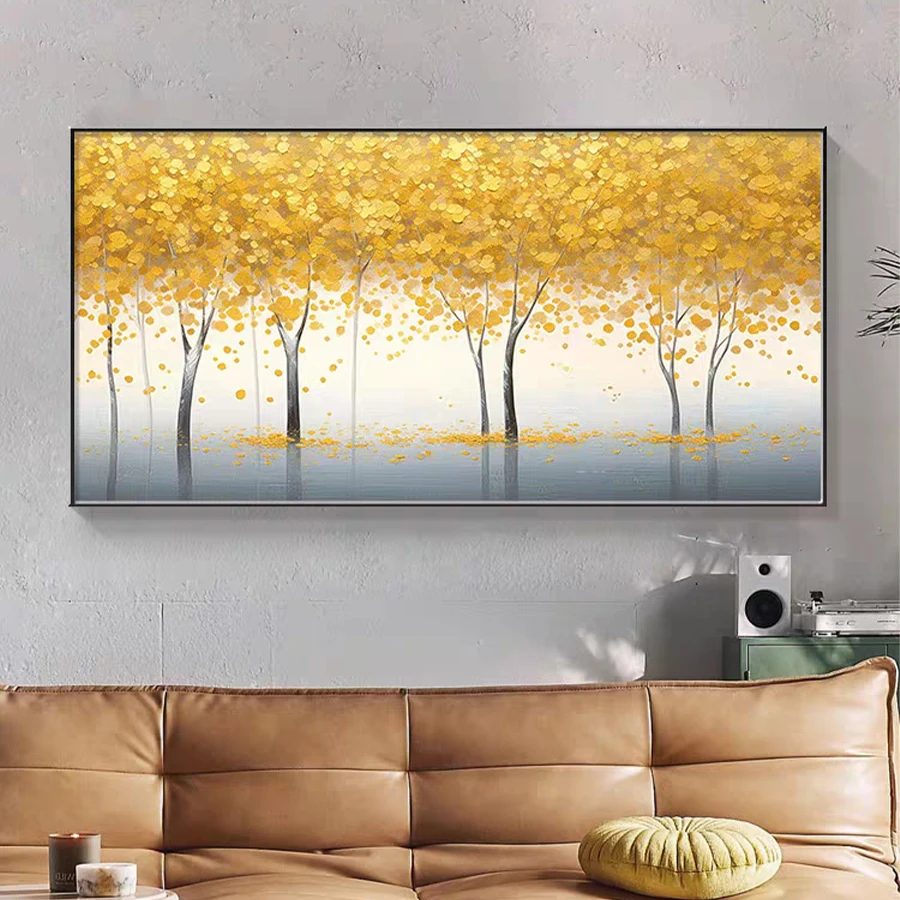 Hand Painted Abstract Gold Textured Wall Art Painting, Oil Painting Canvas   Home Decor, Living Room And Bedroom Hotel