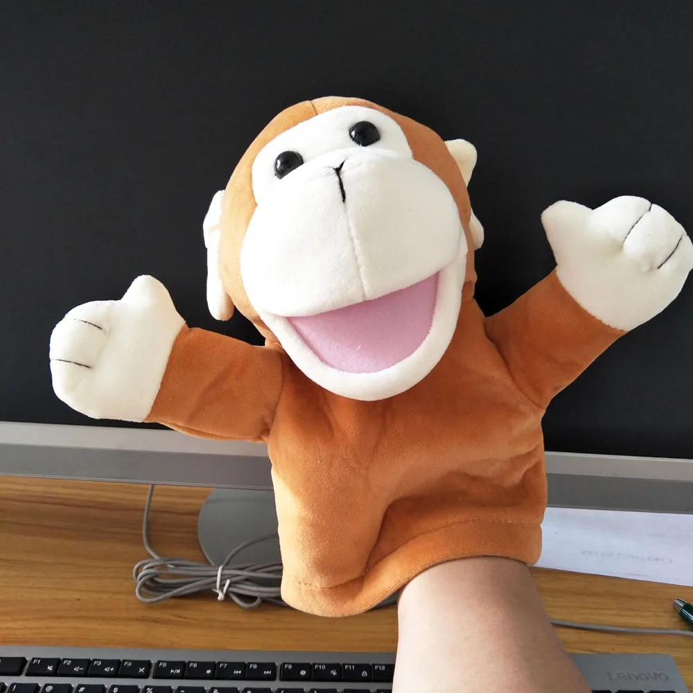Offener Mund Affe Handpuppe Plüschtier Gefülltes Geschenk für Kinder Aufklärung Bildung