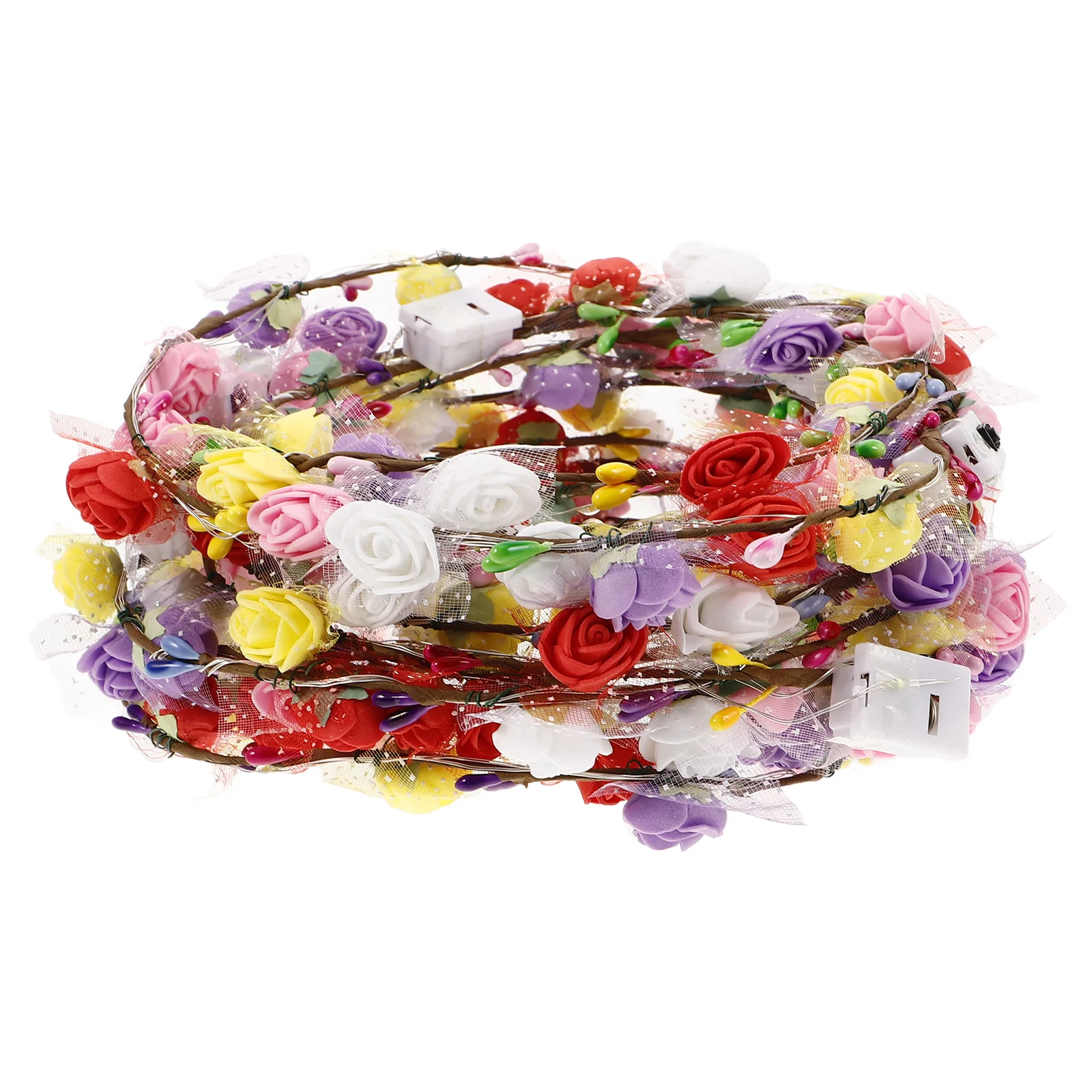 

14 шт. светодиодный цветочный венок повязка на голову светящийся цветочный аксессуар для волос для женщин свадебная вечеринка головной убор волосы