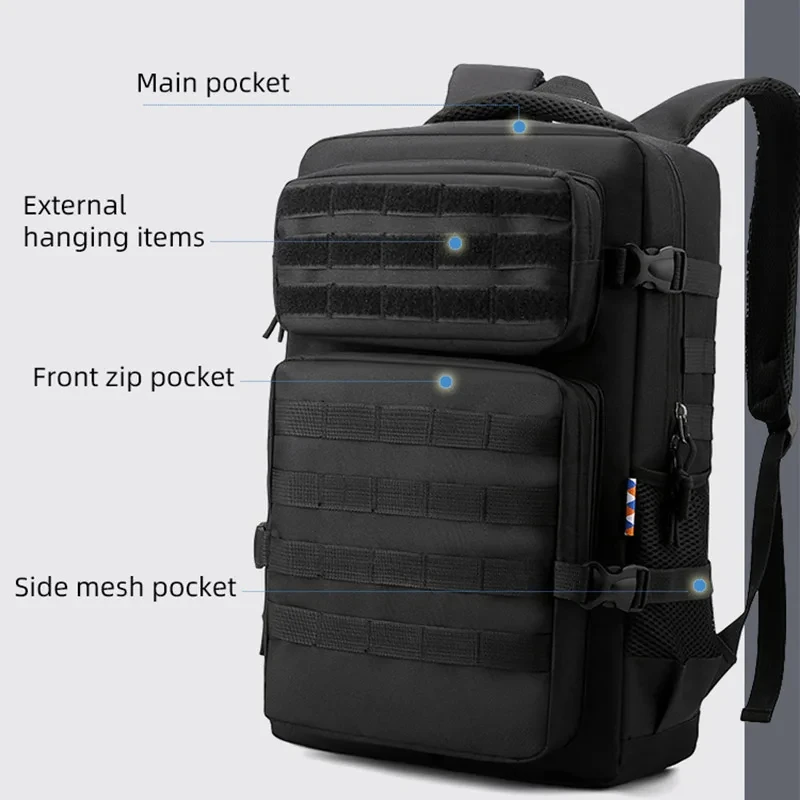 Outdoor Taktischer Rucksack Camping Camouflage Bergsteigen Rucksäcke Rucksack Molle Männer Große Sport Wandern Daypack Schulter Tasche – Detail 7
