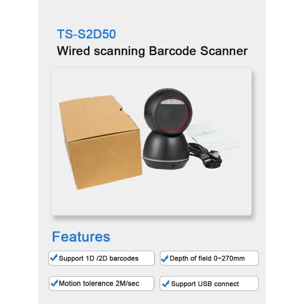 USB COM Qr Code Data Collector Omnidirektionaler Leser 2D Barcode Plattform Desktop Scanner