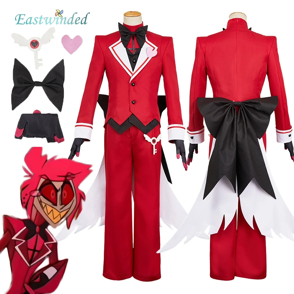 

TV Hell Inn Alastor Косплей Красный мужской костюм Red Butler Комплект одежды Костюм Униформа Аксессуары Одежда Хэллоуин Карнавальная вечеринка