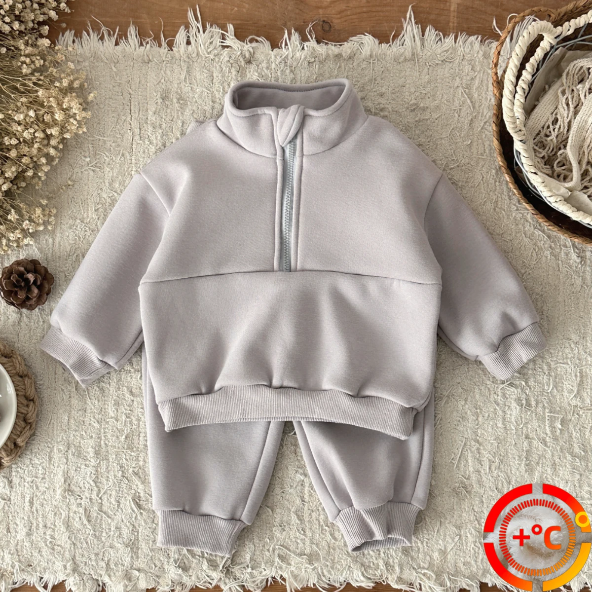 

New Winter Baby Boys Plush Thickened Sets Winter Casual Comfortable Long Sleeve Pants Clothes Kids