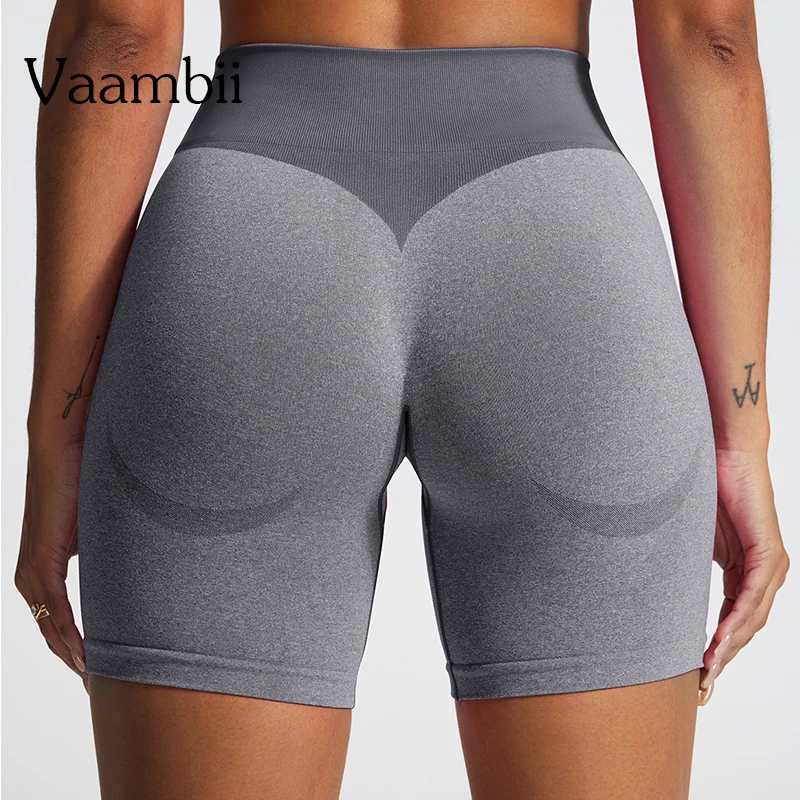 Shorts Deportivos Sin Costuras, Cintura Alta, Elásticos, Transpirables, Sin Líneas Incómodas, Shorts de Ciclismo para Mujer, Nailon
