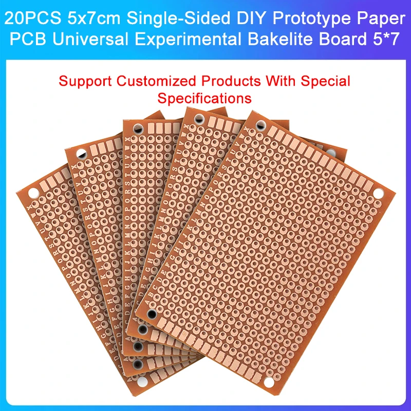 20PCS 5x7cm Single-Sided DIY Prototype Paper PCB Universal Experimental Bakelite Board 5*7