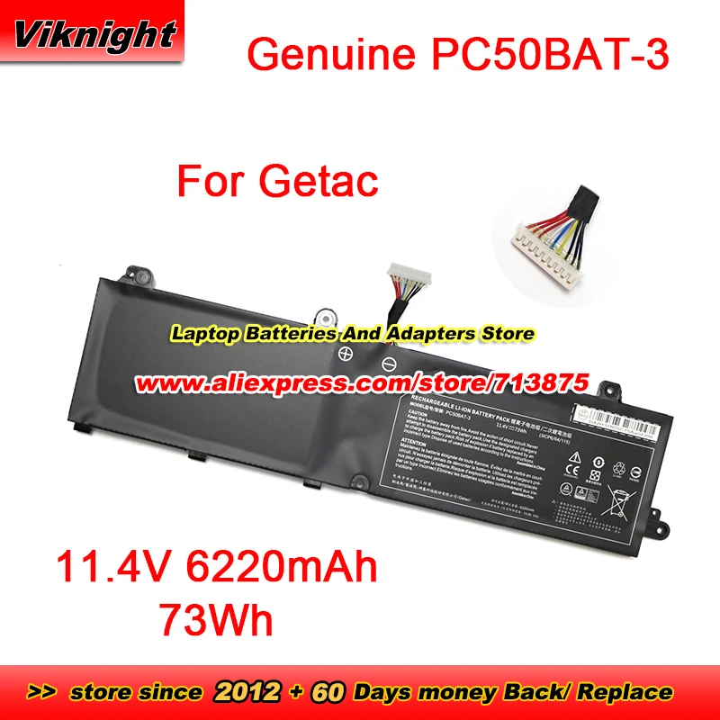 Genuine PC50BAT-3 Battery 3ICP6/64/115 for Clevo PC50DN2 PC50S for Schenker Key 15 Comet Lake 911 P1 ORYX PRO 6 RX315 NH57AF1