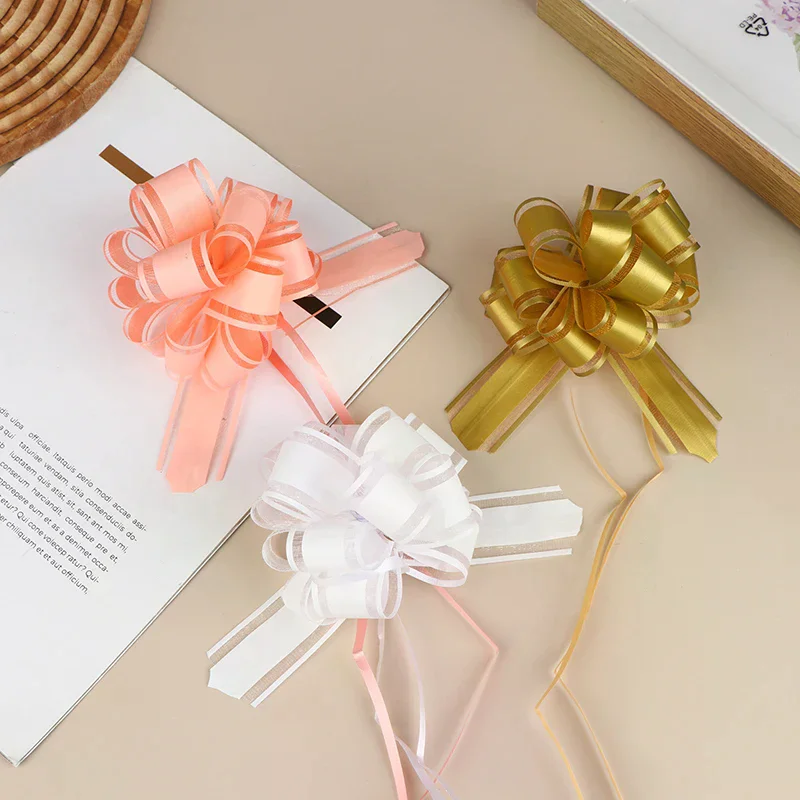 5/10 قطعة أشرطة القوس سيارة الزفاف سحب زهرة هدية الكريسماس التفاف التعبئة والتغليف الديكور Craft بها بنفسك الحرفية الزهور حفلة عيد ميلاد لوازم