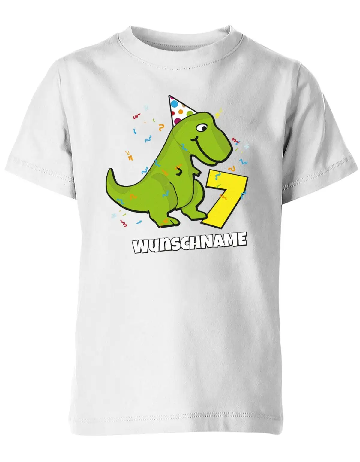 Geburtstagsshirt 7 Dinosaurier Personalisiert Mit Name Für Junge