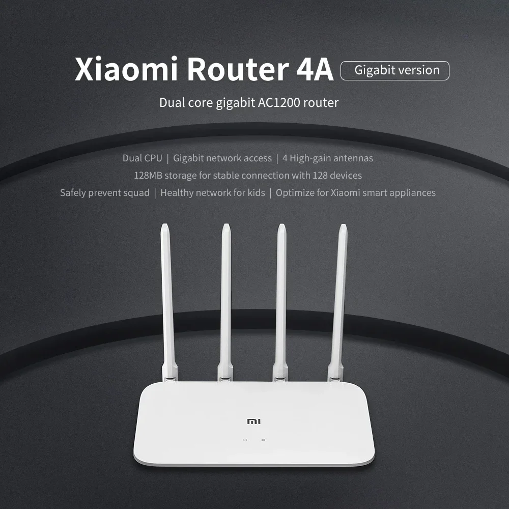 Xiaomi router 4a gigabit edition 1000m 5ghz 2,4 ghz wifi rom 16mb ddr3 64mb 128mb high gain 4 antennen fernbedienung mi home app