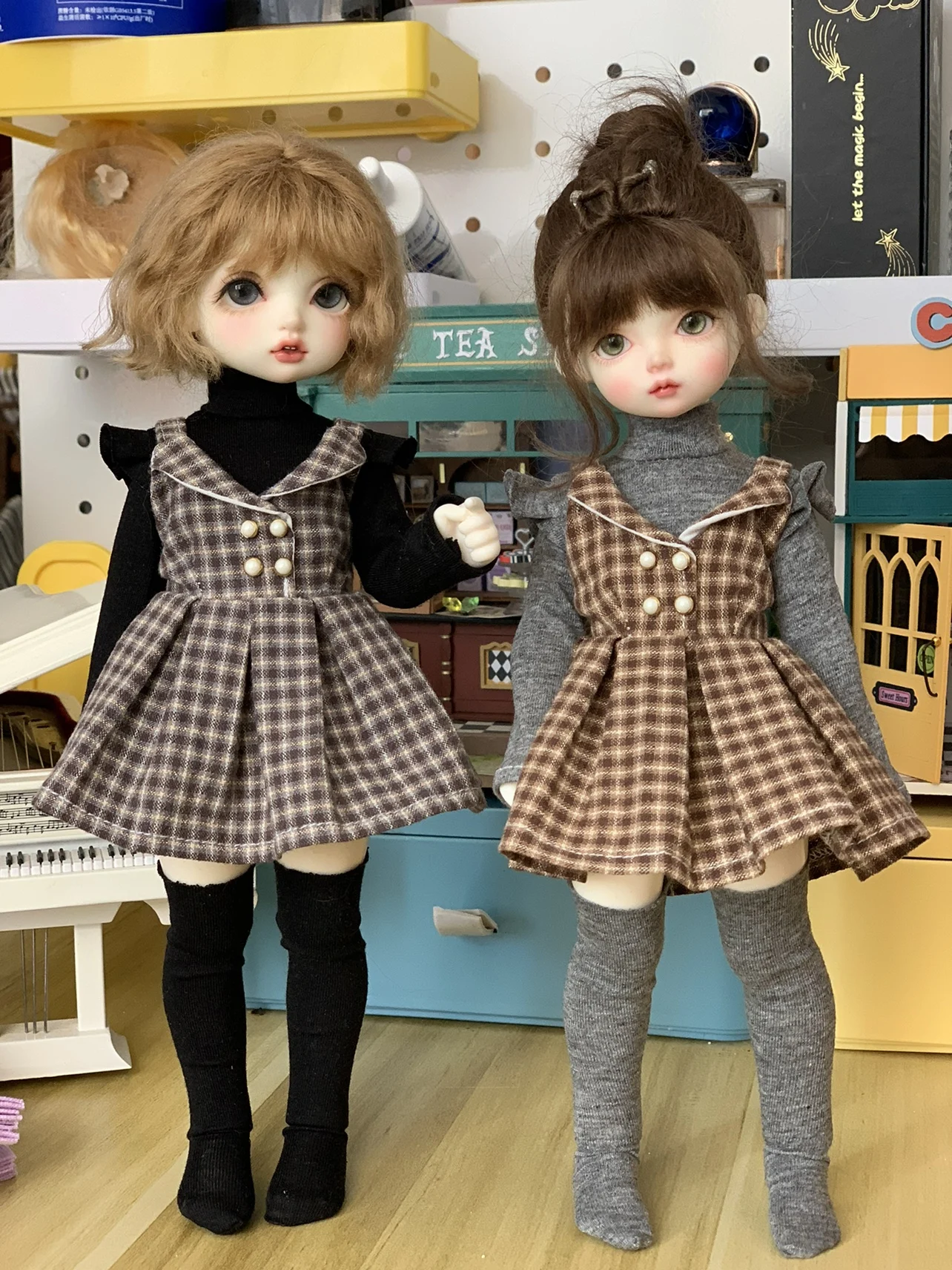 BJD doll clothes suitable for 1/4 1/5 1/6 size cute doll clothes skirt BJD doll clothes 1/4 set doll accessories (3 points)