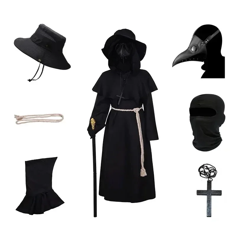 Image of Doktor Schnabel Plage Cosplay Kostüm Schwarze Uniform Jungen Halloween Karneval Cosplay Doktor Schnabel Maßgeschneiderte Kleidung 2 DfpCos