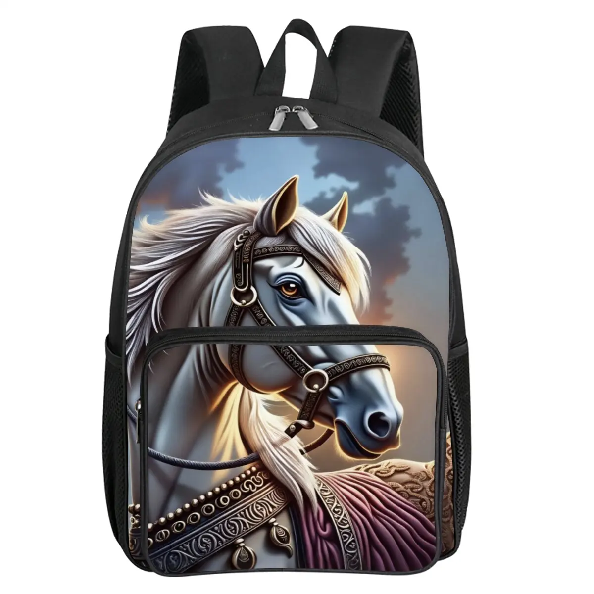 

Рюкзак с квадратным передним карманом и принтом лошади для мальчиков и девочек, лучшие подарки, школьная сумка с 3D мультяшным рисунком для детей