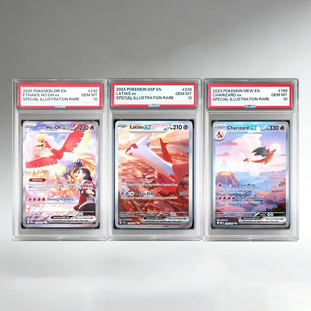 DIY PTCG English Anime Card Game Card LATIAS CHARIZARD ETHANS Rating Card Classic Anime Game Card Collection Trading Card Gift