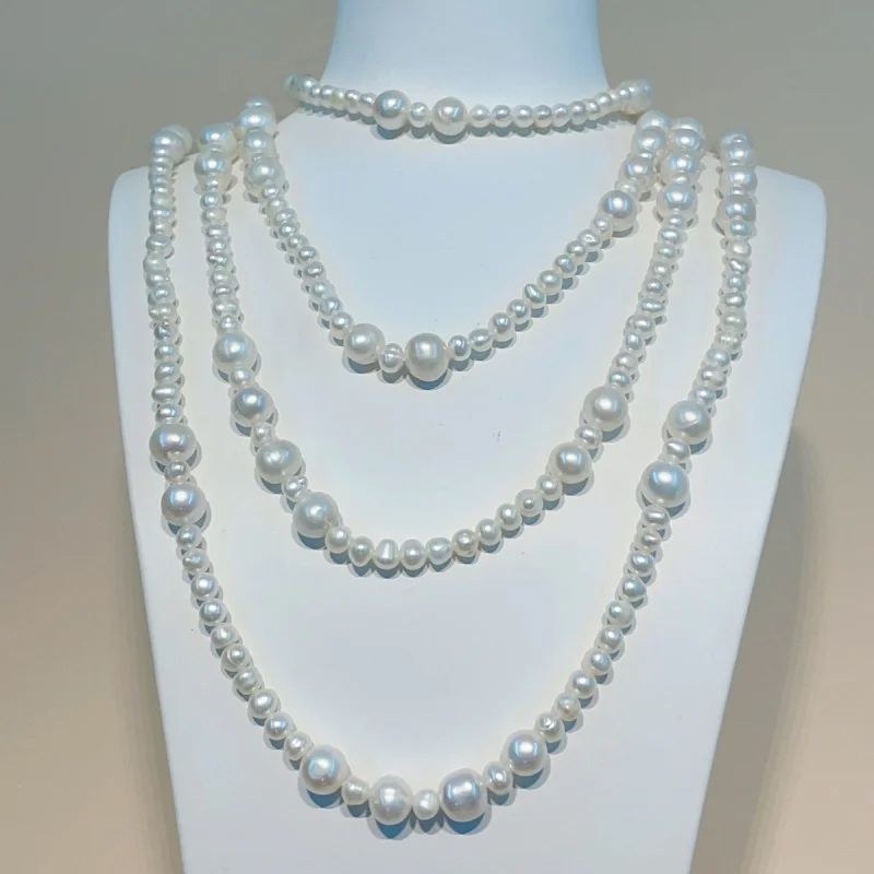 Freshwater Pearl Sweater Chain Baroque 160Cm Long Necklace Multi-Layer One Style Multiple Wear