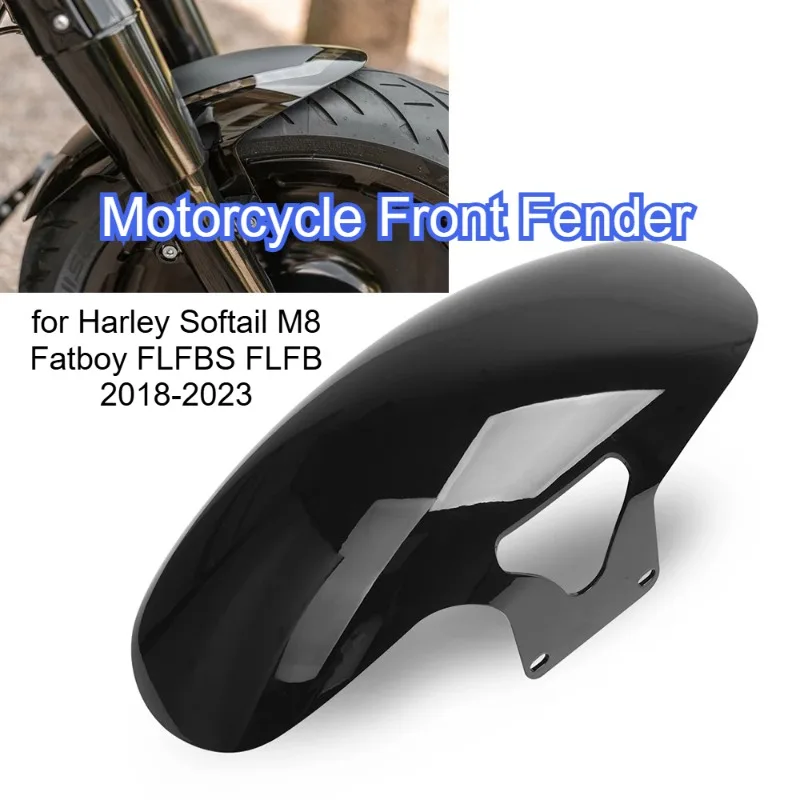 

Motorcycle Light Black Front Fender Mudguard Cover Protector For Harley Softail M8 Fatboy FLFBS FLFB 2018-2023 2022
