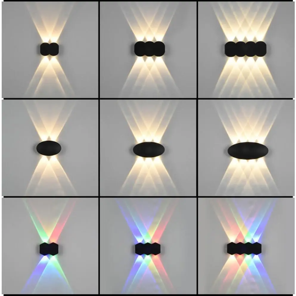 

Светодиодный настенная лампа AC85-265V 4W 6W 8W в современном минималистичном стиле IP65, водонепроницаемая, для помещений и улицы, с ярким источником света