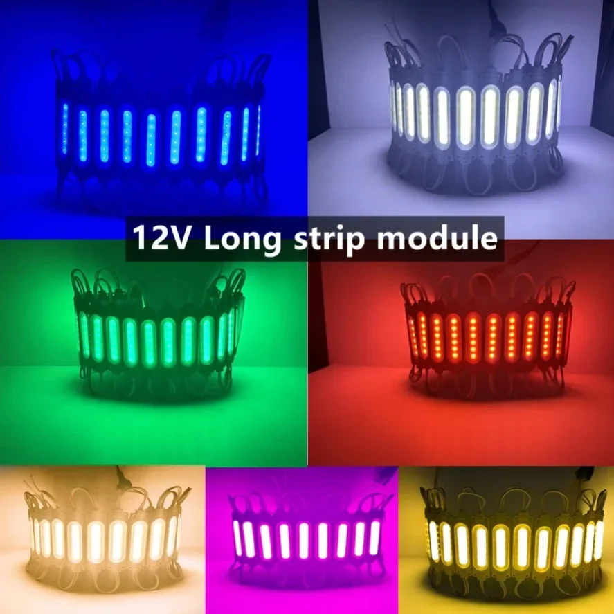 

20 шт./лот, три типа, разноцветные светодиодные модули, 12 В, 220 В, COB, подсветка, магазин, баннер, водонепроницаемые, IP65, рекламные украшения