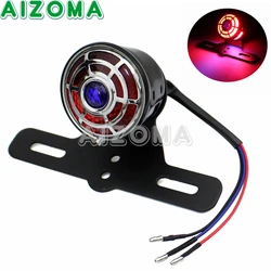 Retro Motorcycles Custom License Plate Taillight 12v LED Brake Taillamp For Harley Yamaha Honda XS650 Cafe Racer Universal Light