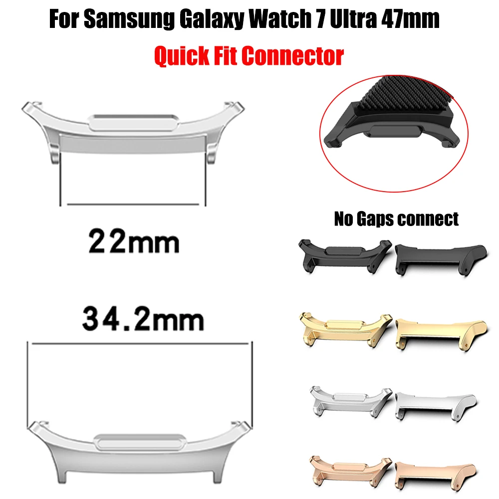 2PCS Watch Band Connector For Samsung Galaxy Watch 7 Ultra 47mm Metal Smartwatch Adapter For Galaxy Watch 7 Ultra Connector 22mm