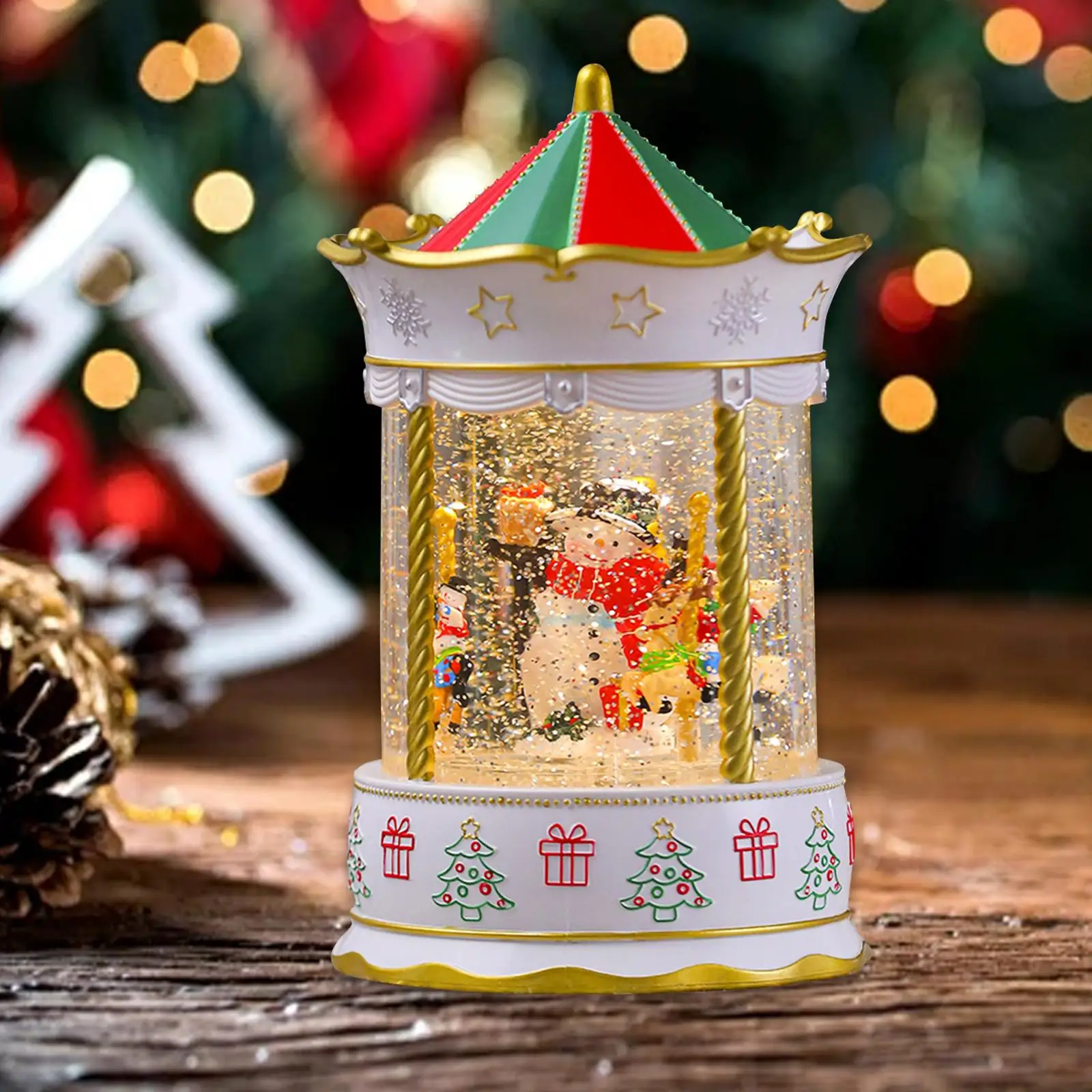 

Christmas Snow Globe Collectibles for Girls Holiday Decor Musical Box Glitter for Party Home Indoor Anniversary Valentine Gift